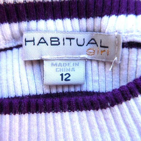 Habitual Girl Purple Corduroy Pinafore Overalls Knit Sweater Top Outfit Set 2pc - Picture 9 of 14